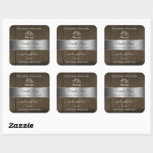 Silver Brown Wood Grain Product Packaging Labels (Vel)