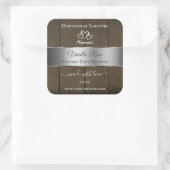 Silver Brown Wood Grain Product Packaging Labels (Tas)