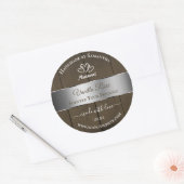 Silver Brown Wood Grain Product Packaging Labels (Envelop)