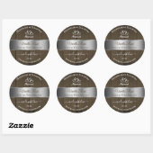 Silver Brown Wood Grain Product Packaging Labels (Vel)