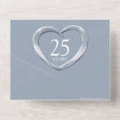 Silver bruiloft 25 jaar feest al all in one uitnodiging (Achterkant)
