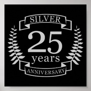 Silver bruiloft 25 jaar poster