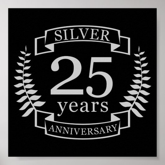 Silver bruiloft 25 jaar poster (Voorkant)