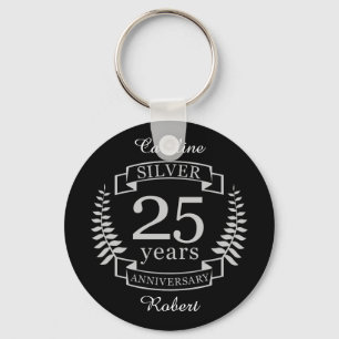 Silver bruiloft 25 jaar sleutelhanger