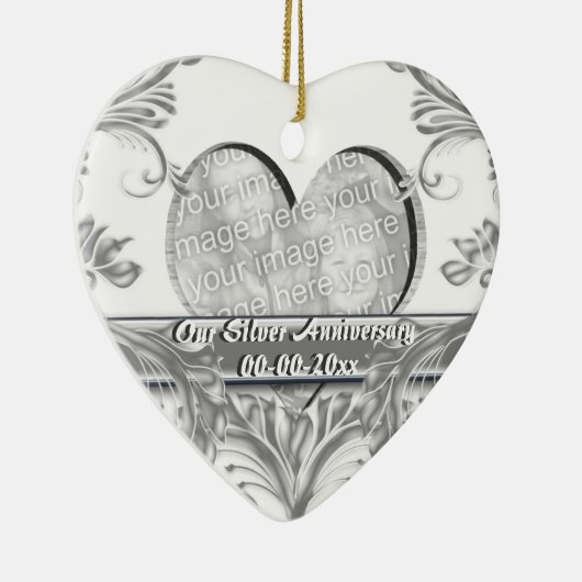 Silver bruiloft Foto's aanpassen Keramisch Ornament (Rechts)