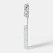 Silver Brushed Metal Glitter Monogram Name iPhone Hoesje (Rechterkant)