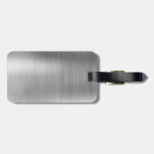 Silver Brushed Metal Monogram Name and Initiaal Bagagelabel (Achterkant horizontaal)