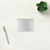 Silver Brushed Metal Monogram Name Post-it® Notes (Kantoor)