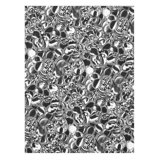 Silver bubbles with glass or metal tone tafelkleed (Voorkant)