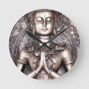 Silver Buddha Ronde Klok