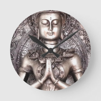 Silver Buddha Ronde Klok