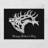 Silver Bull Elk Silhouette Briefkaart (Voorkant)