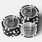 Silver Business 50th Anniversary Poker Chips (Opstapeling)