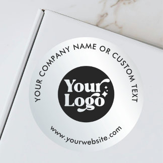 Silver Business Logo Luxe promotionele verzending Ronde Sticker