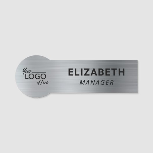 Silver Business Logo Naamplaatje (Voorkant)