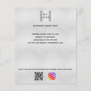 Silver Business logo qr code instagram aangepaste  Flyer