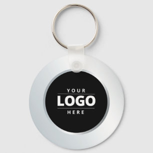 Silver Business Logo QR Code Medewerker Sleutelhan Sleutelhanger