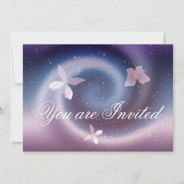Silver Butterflies-uitnodigingskaart Kaart