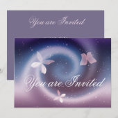 Silver Butterflies-uitnodigingskaart Kaart (Voorkant / Achterkant)