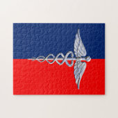 Silver Caduceus Medical Symbol League Legpuzzel (Horizontaal)