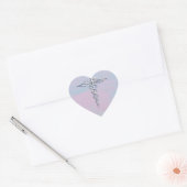 Silver Caduceus Medical Symbool Moeder Pareldecor Hart Sticker (Envelop)