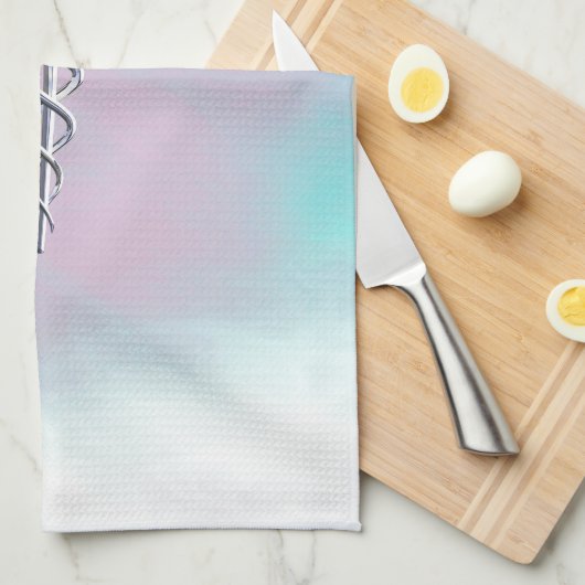 Silver Caduceus Medical Symbool Moeder Pareldecor Theedoek (Quarter Fold)