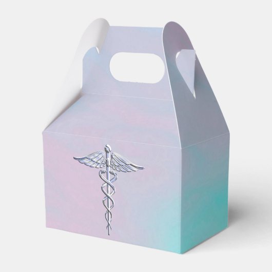 Silver Caduceus Medical Symbool Moeder Pearl Bedankdoosjes (Voorkant Zijde)