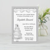 Silver Cake Invitation Kaart (Staand voorkant)