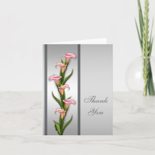 Silver Calla Lily Thank You Card Bedankkaart