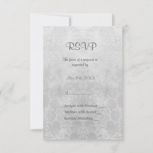 Silver Calla RSVP 25e anniversaire du Mariage (Dos)