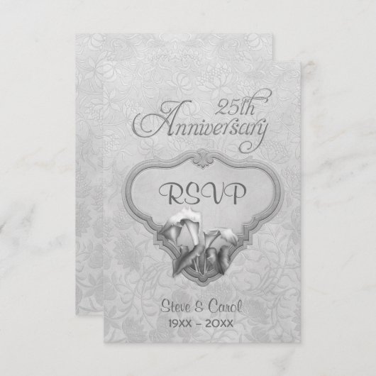 Silver Calla RSVP 25e anniversaire du Mariage (Devant / Derrière)