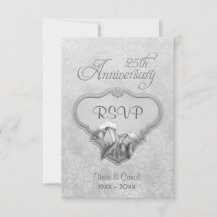 Silver Calla RSVP 25ste bruiloft Jubileum Kaartje