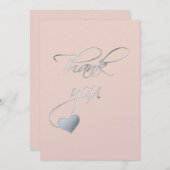 Silver Calligraphy & Heart~ Merci du jour du maria (Devant / Derrière)