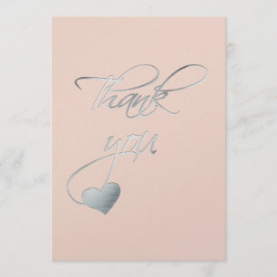 Silver Calligraphy & Heart~ Weddendag Bedankt