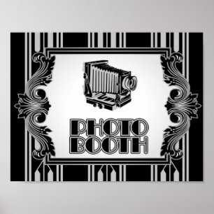 Silver  Camera 1920's Foto Booth Poster