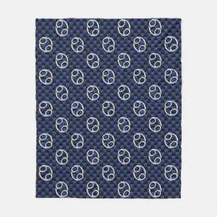 Silver Cancer Zodiabol Navy Carbon Fiber Fleece Deken