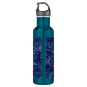 Silver Cancer Zodiac Sign Navy Blue Digital Camo Waterfles (Achterkant)