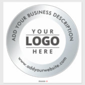 Silver Car Window Decal Business Logo Website Sticker (Vel)