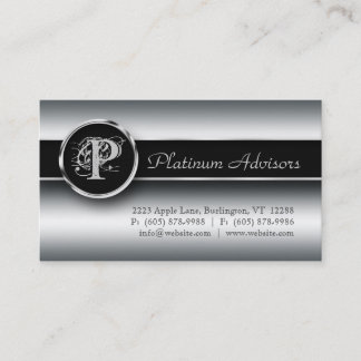 Silver Carte de visite professionnel Noir moderne