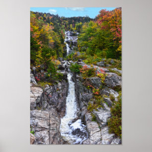 Silver Cascade in de herfst, New Hampshire Poster