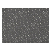Silver Celestial Stars Pattern Cute Charcoal Gray Tafelkleed (Voorkant (Horizontaal))