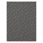 Silver Celestial Stars Pattern Cute Charcoal Gray Tafelkleed (Voorkant)
