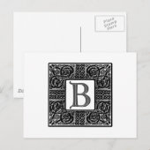 Silver Celtic "B" Monogram Briefkaart (Voorkant / Achterkant)