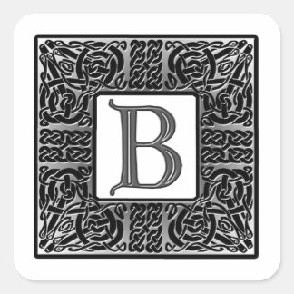 Silver Celtic "B" Monogram Vierkante Sticker