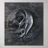 Silver Celtic Dragon Poster (Voorkant)