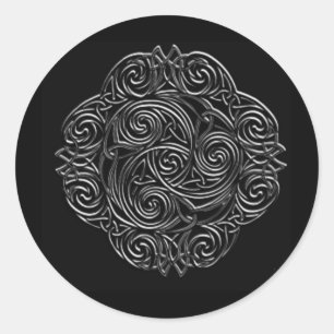 Silver Celtic Emblem Ronde Sticker