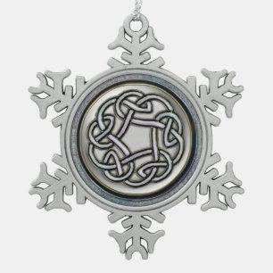 Silver Celtic Knot Snowflake kerstversiering Tin Sneeuwvlok Ornament