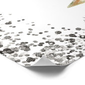 Silver Champagne 25th Wedding Jubileum Welkom Poster (Hoek)