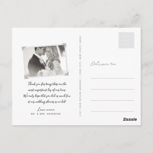 Silver Champagne Bubely Stylish Weddenschap Bedank Briefkaart (Achterkant)