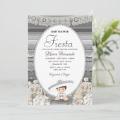 Silver Charro Baby shower Fiesta Kaart (Staand voorkant)